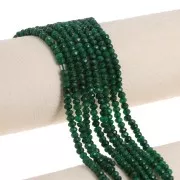 Flattened round faceted 4.5x3 mm colored gemstone - Green Quartz x35 cm