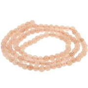 Faceted flat round beads 4x3 mm tinted Quartz - Light Orange x35cm