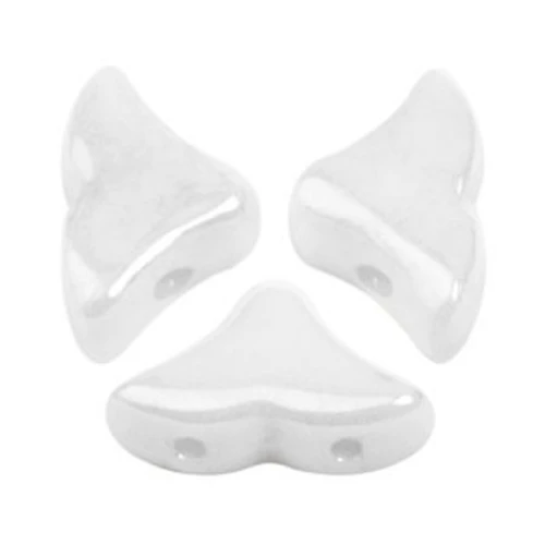 Glass beads Hélios® by Puca® 6x10 mm  Opaque White Ceramic Look x10g