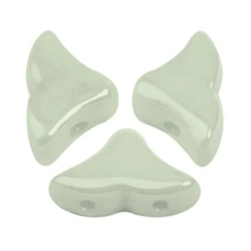 Glass beads Hélios® by Puca® 6x10 mm Opaque Light Green Ceramic Look x10g