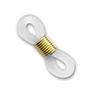 Eyeglass Chain Rubber End Loops - transparent/Gold x10
