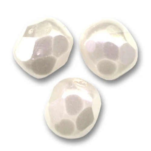 Faceted 3 mm Crystal Pearl Snow x50