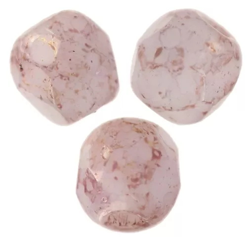 Facets 3 mm Chalk White Topaz Terracotta Red x50