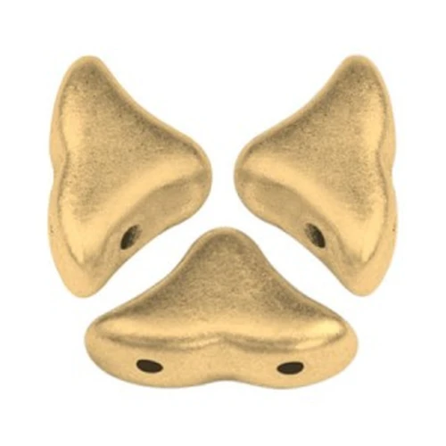 Glass beads Hélios® by Puca® 6x10 mm Gold Mat x10g
