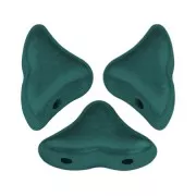 Glass beads Hélios® by Puca® 6x10 mm Green Turquoise Metallic Mat x10g