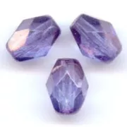 Faceted olive-shaped beads, 6x4 mm - Crystal Lila Vega Luster x25