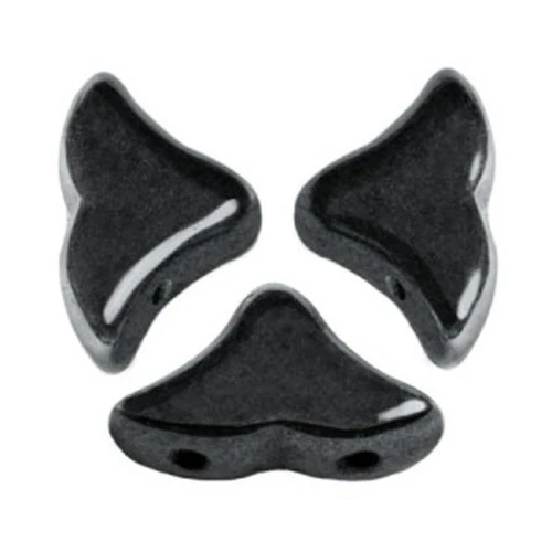Glass beads Hélios® by Puca® 6x10 mm Jet Hematite x10g
