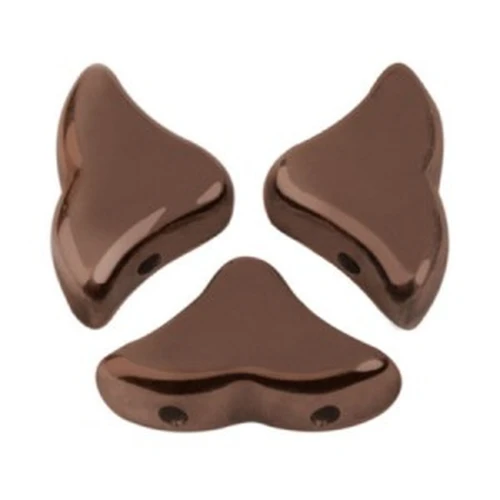 Glass beads Hélios® by Puca® 6x10 mm Dark Bronze x10g