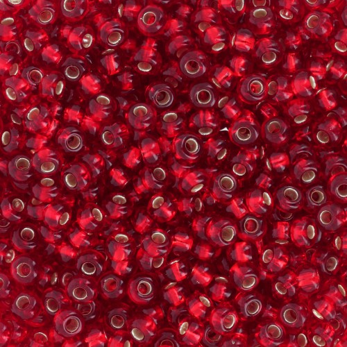 Preciosa Seed beads 9/0 2.5 mm - Light Siam Silver Lined x20g