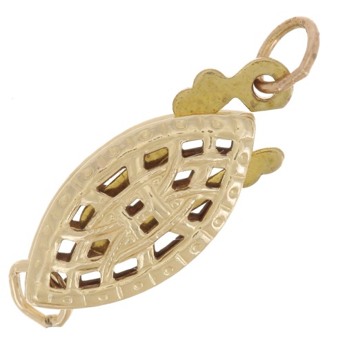 15x6 mm filigree navette clasp - Gold filled (laminated gold) x1