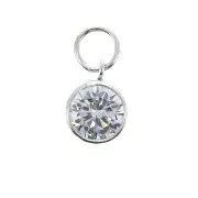 Pendant 9x6.7 mm with a parallel loop - zirconium oxide - 925 Sterling Silver x1