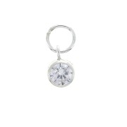 Pendant 7x4.5 mm with a parallel loop - zirconium oxide - 925 Sterling Silver x1|raw }}