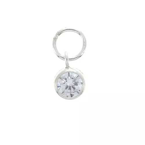 Pendant 7x4.5 mm with a parallel loop - zirconium oxide - 925 Sterling Silver x1