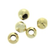 Sterling silver round beads 4 mm gold plated x25