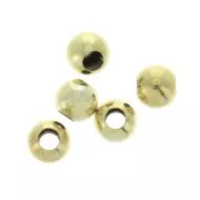 Sterling silver round beads 4 mm gold plated x25
