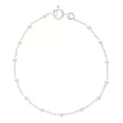 Bracelet alternating forçat-link chain and 925 Sterling Silver balls 2.5 mm x17cm