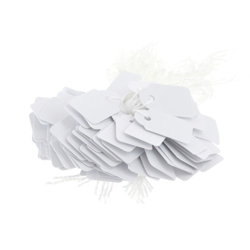 23x13 mm Paper Price Tags with String - White x100