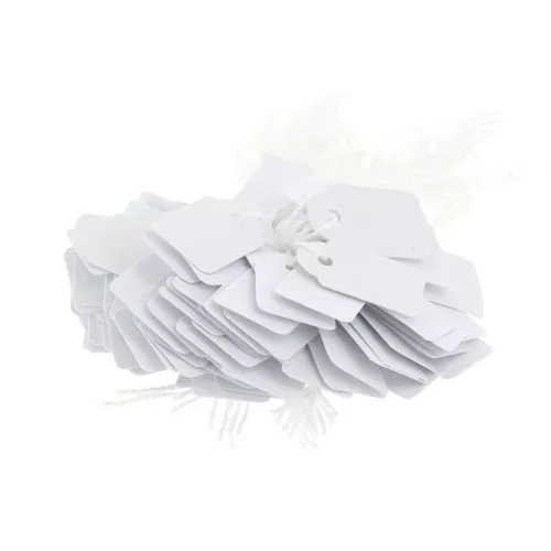 23x13 mm Paper Price Tags with String - White x100