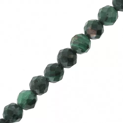 Malachite Faceted beads 3 mm x25
