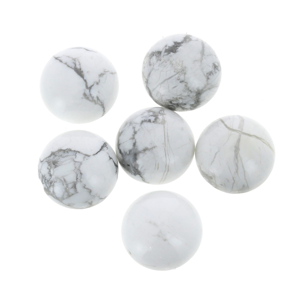Round cabochon 10 mm Howlite x1 - Perles & Co