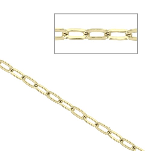Cable miroir mesh Chain 1.6 mm in 316L gold-finished stainless steel x 50cm