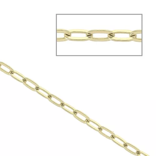 Cable miroir mesh Chain 1.6 mm in 316L gold-finished stainless steel x 50cm