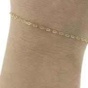 Cable miroir mesh Chain 1.6 mm in 316L gold-finished stainless steel x 50cm