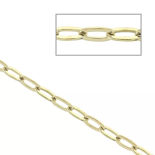 Cable miroir mesh Chain 2 mm in 316L gold-finished stainless steel x 50cm