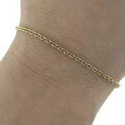 Cable mesh Chain 2.3 mm in 316L gold-finished stainless steel x 50cm