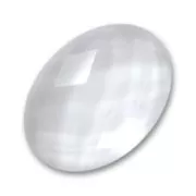 Oval faceted  cabochon 18x13mm Rock Crystal