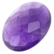 Oval faceted  cabochon 18x13mm Amethyst