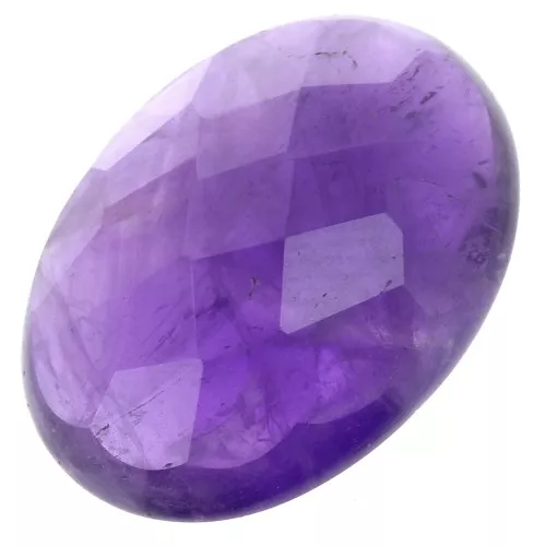 Oval faceted cabochon 18x13mm Amethyst