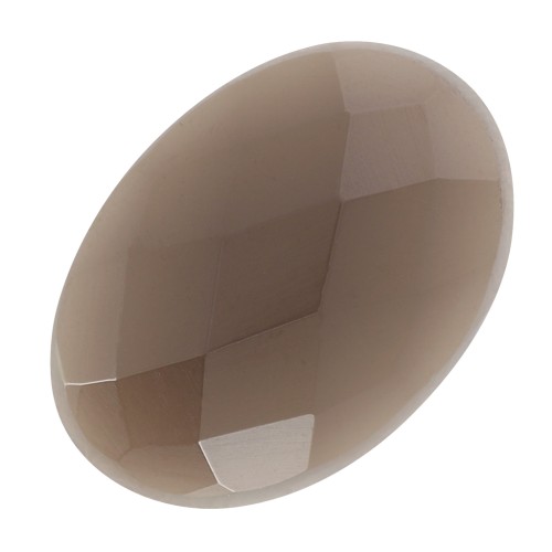 Oval faceted cabochon 18x13mm Smoky Quartz