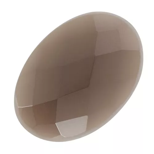 Oval faceted cabochon 18x13mm Smoky Quartz