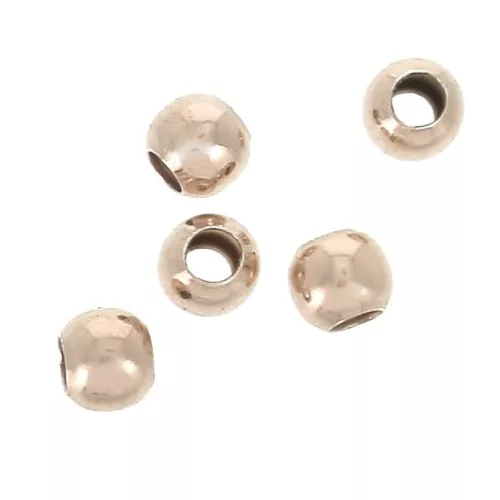 925 Sterling Silver 3 mm beads - Rose gold plated x50