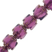 Antique Fire Polished faceted beads  6mm Amethyst Dark Bronze x20