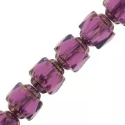 Antique Fire Polished faceted beads  6mm Amethyst Dark Bronze x20