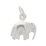 Silver elephant charm 10mm x1