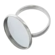 Stainless steel ring with setting for flat back cabochon 20 mm x1