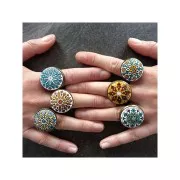 Stainless steel ring with setting for flat back cabochon 20 mm x1