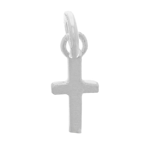 Silver cross charm 9mm x1