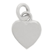 Silver heart charm 8.5x6.5mm with closed ringx1|raw }}