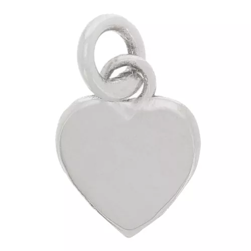 Silver heart charm 8.5x6.5mm with closed ringx1