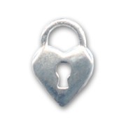 Silver lock Charm 11mm x1