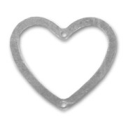 Heart spacer 2 holes 21mm Old Silver tone x1|raw }}