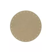 Drilled round base - Wooden fibre 27 holes for weaving basket 20 cm Natural x1
