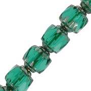 Antique Fire Polished faceted beads  6mm Emerald Silver  x20|raw }}