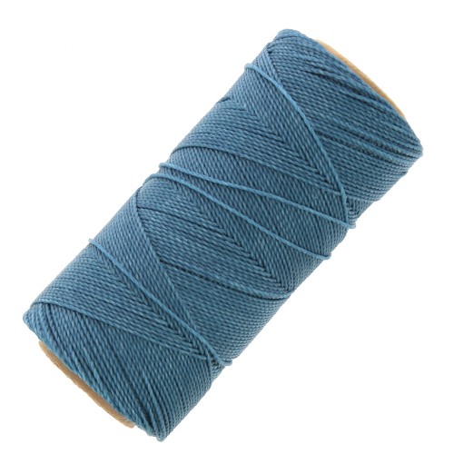 Linhasita waxed thread spool for micro macramé 0.5 mm - Capri blue (226) x335m