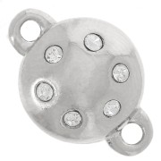 Magnetic clasp 11mm Rhodium Crystal strass
