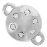 Magnetic clasp 11mm Rhodium Crystal strass